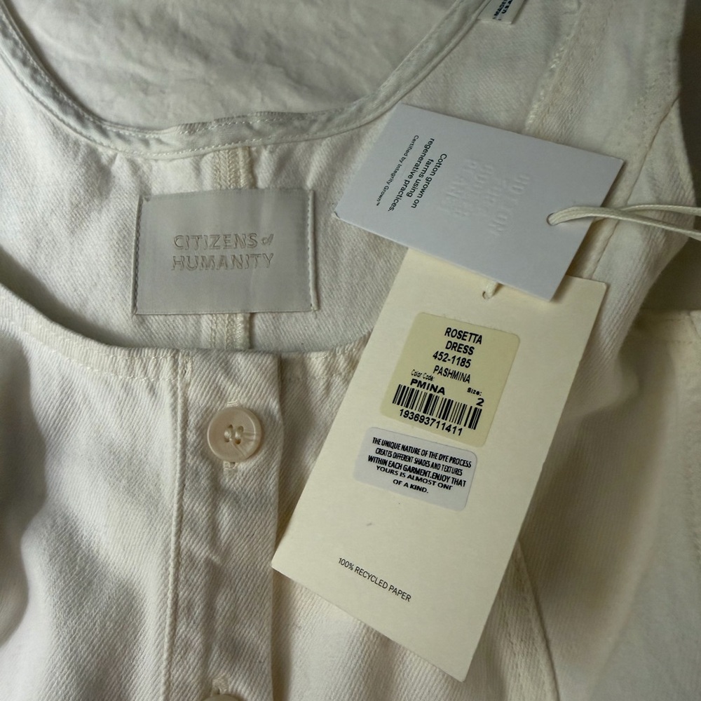 NWT Citizens of Humanity Rosetta Dress in Pashima White Denim Cotton 2 - Picture 11 of 16